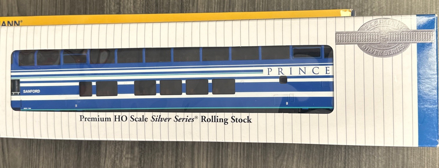 Bachmann Silver Series HO #13345 89’ Colorado Railcar Full Dome Princess Sanford Bachmann Silver Series HO #13345 89’ Colorado Railcar Full Dome Princess Sanford