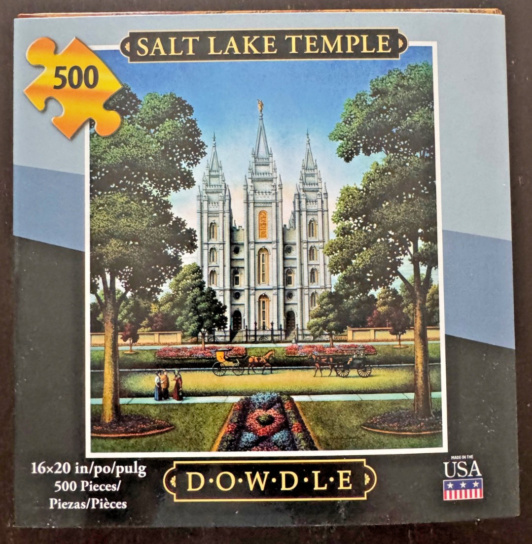 Jigsaw Puzzle, 500 pc, Eric Dowdle Folk Art Puzzles, SALT LAKE TEMPLE scene Jigsaw Puzzle, 500 pc, Eric Dowdle Folk Art Puzzles, SALT LAKE TEMPLE scene