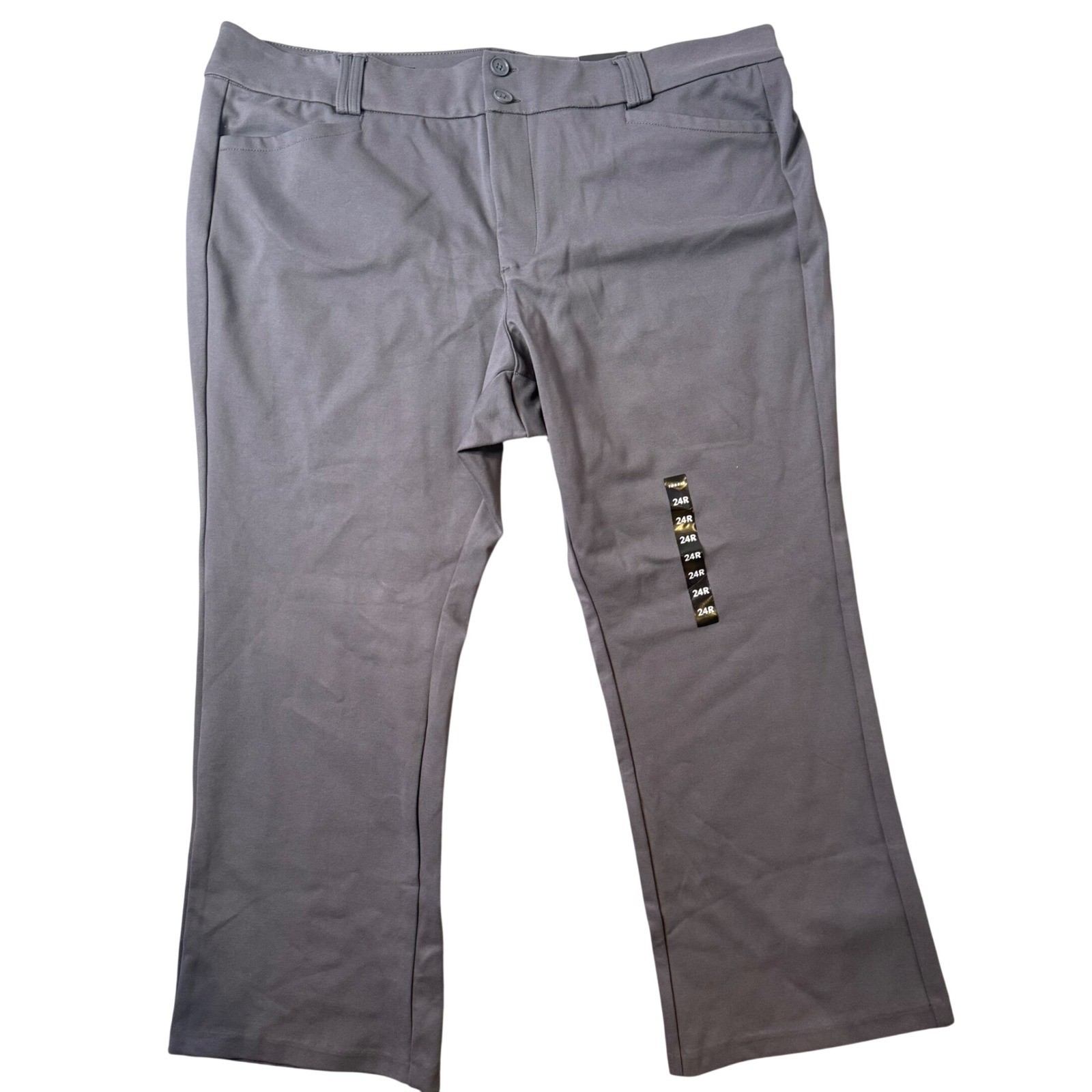 Torrid Studio Luxe Ponte Trouser Boot Pants Grey Size 24R Office Casual NEW