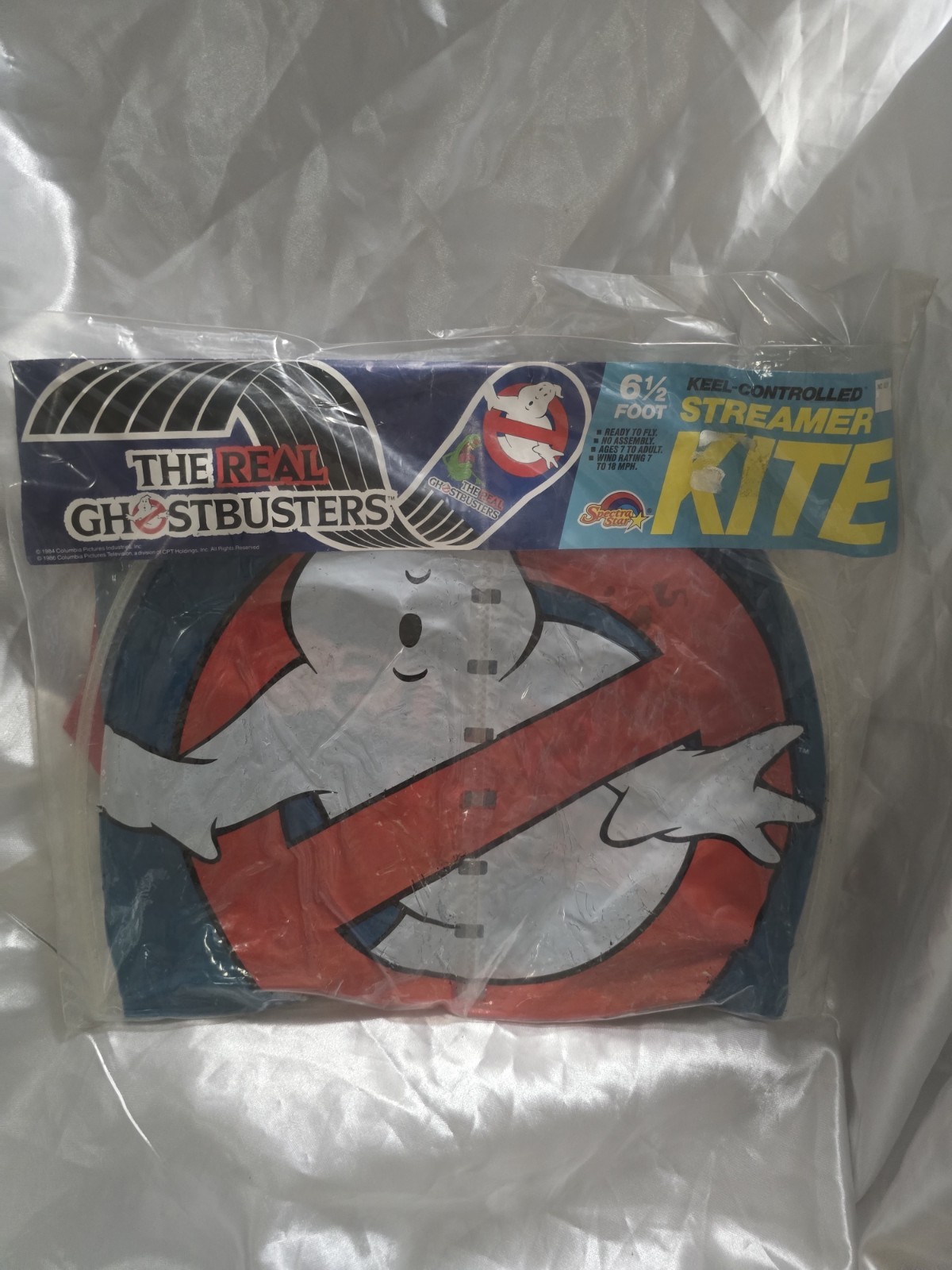 Vintage 1980s Real Ghostbusters 6.5\' Streamer Kite Spectra Star Sealed NOS