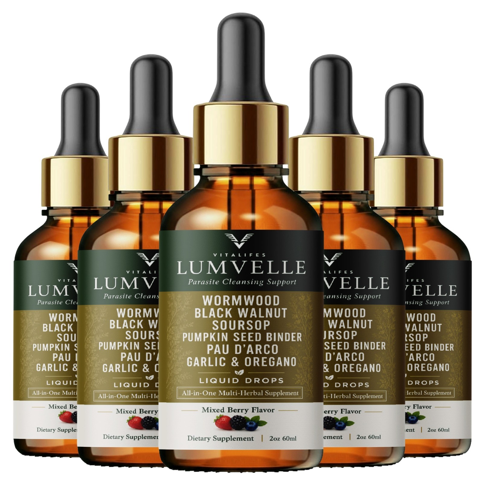 5x LUMVELLE Wild Harvested Wormwood Herbal Liquid Botanical Supplement Drops