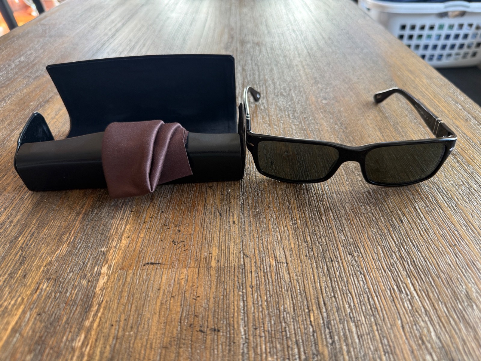Persol PO 2803S 95/58 Sunglasses Black Frame Green Lens