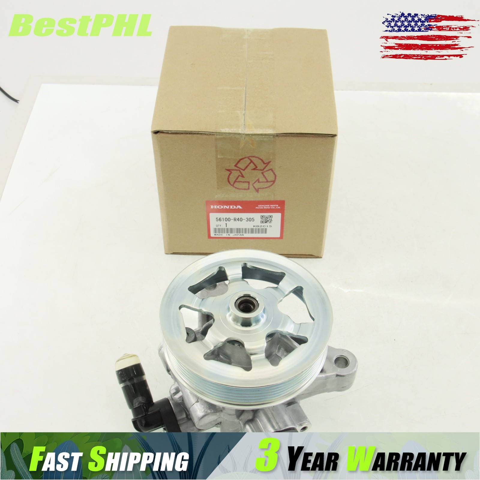 OEM 21-5495 Power Steering Pump with Pulley For 08-12 Accord EX LX 2.4L DOHC
