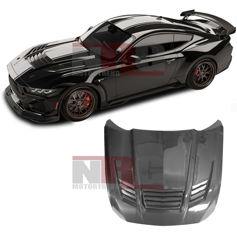 for 2024-2027 Mustang Ford SS style vented Carbon Fiber Hood