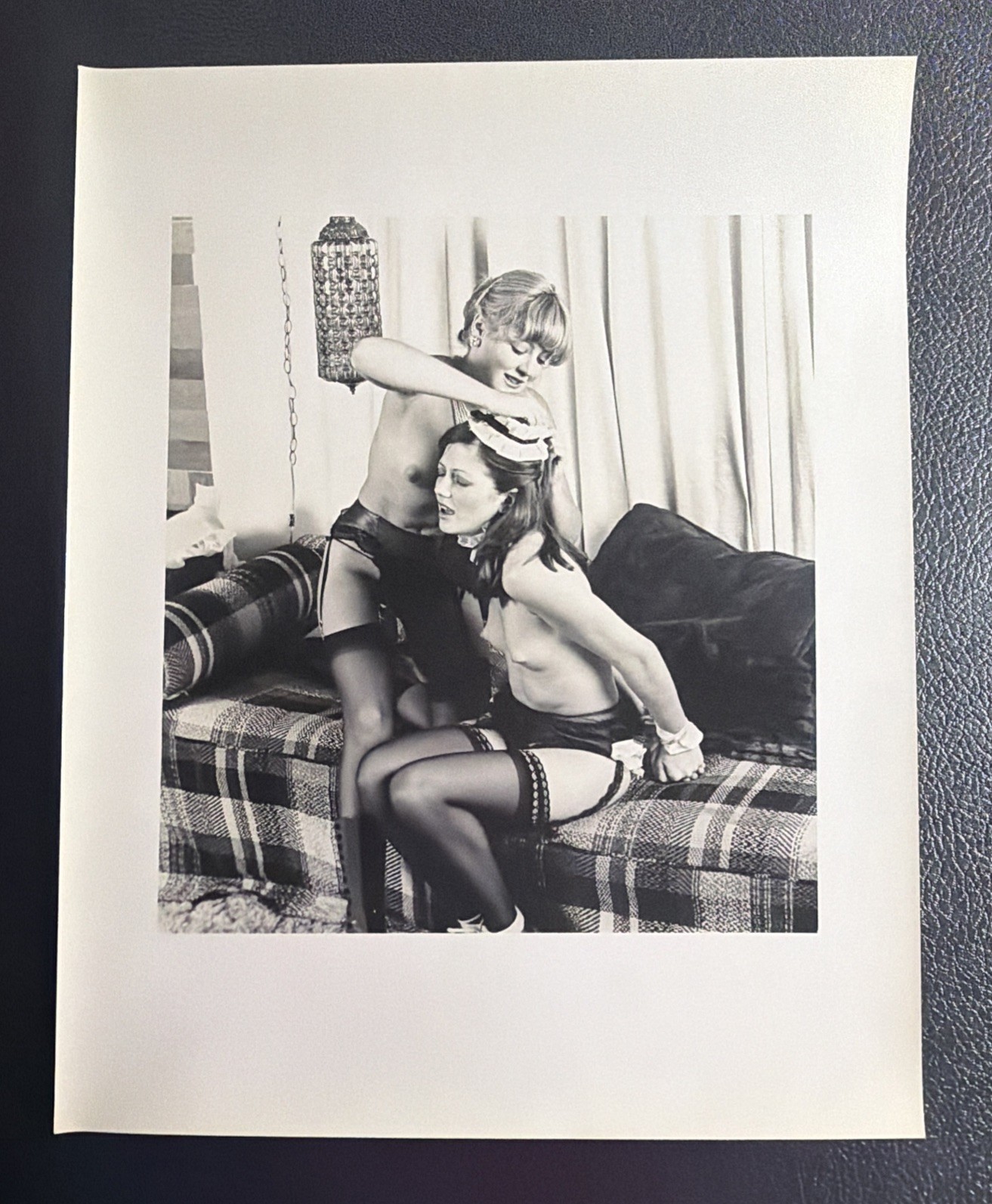Vintage 11x14 Pinup Fashion Stage Bondage B&W Photo