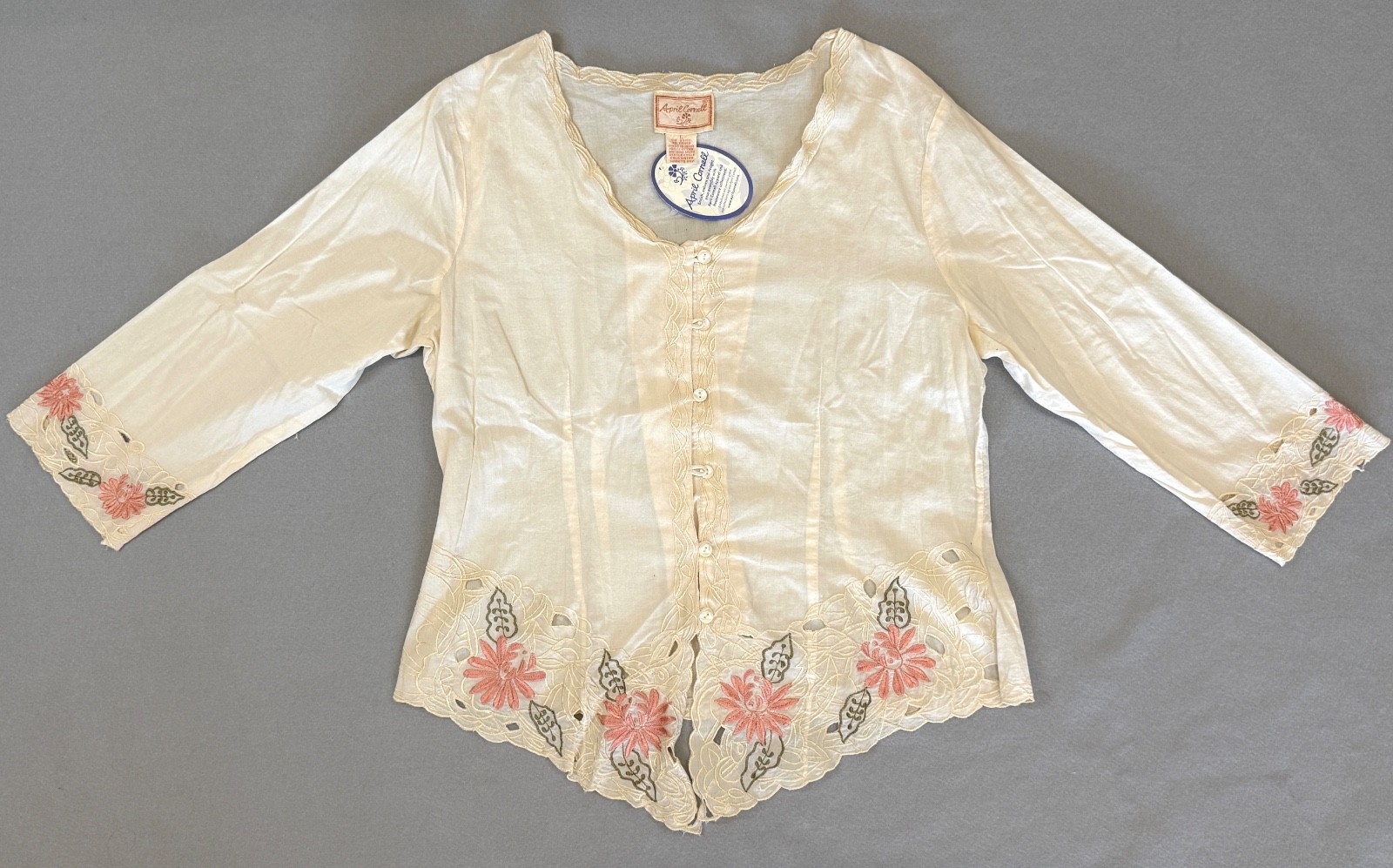 April Cornell Victorian Blouse NWT, Size L Large Ivory Lace, Embroidered April Cornell Victorian Blouse NWT, Size L Large Ivory Lace, Embroidered