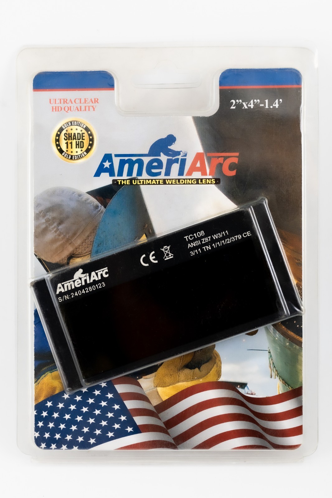 AmeriArc Auto darkening Welding Lens 2x4 Shade 11 GOLD EDITION