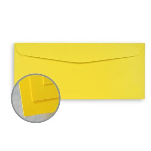#10 Business Envelopes, Sun Yellow, 24w(90gsm), 4 1/8 x 9 1/2, 500 per Pack