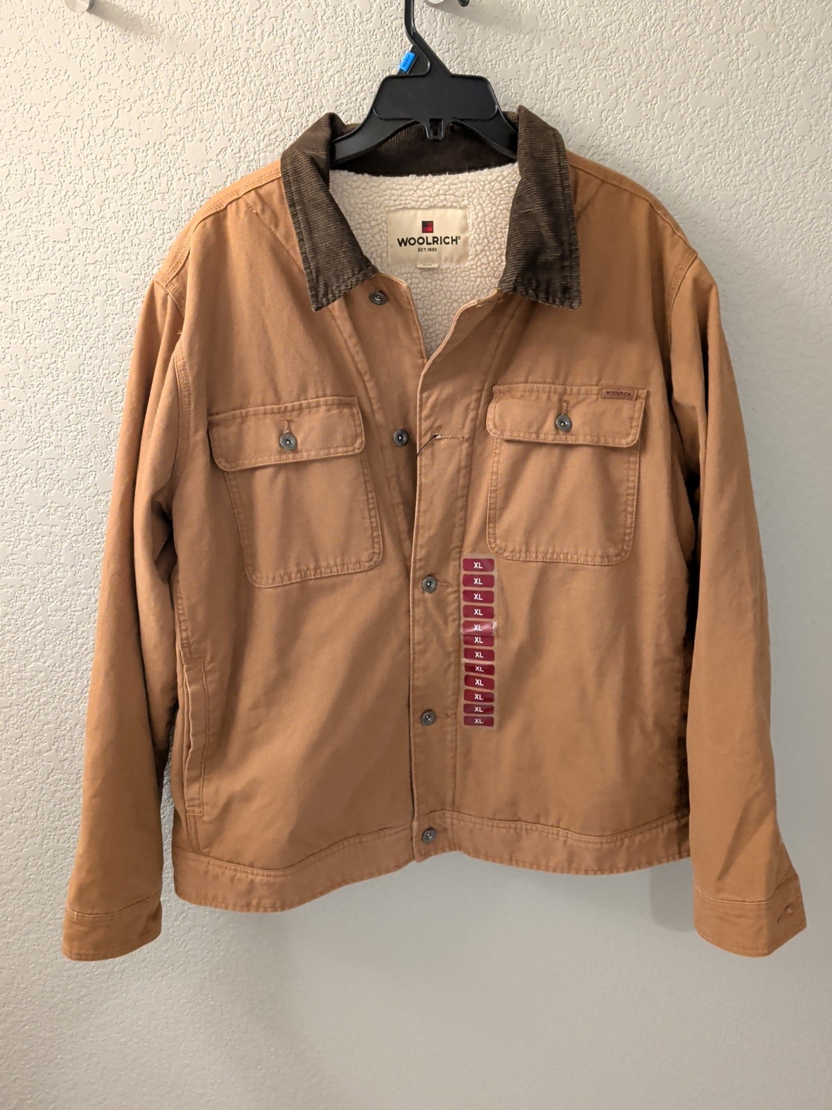 Woolrich Canvas Sherpa Lined Trucker Chore Ranch Barn Jacket Coat Mens XL