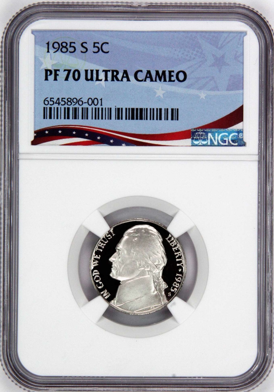 1985-S Proof Jefferson Nickel, Graded PF70UC by NGC * Registry Quality Coin