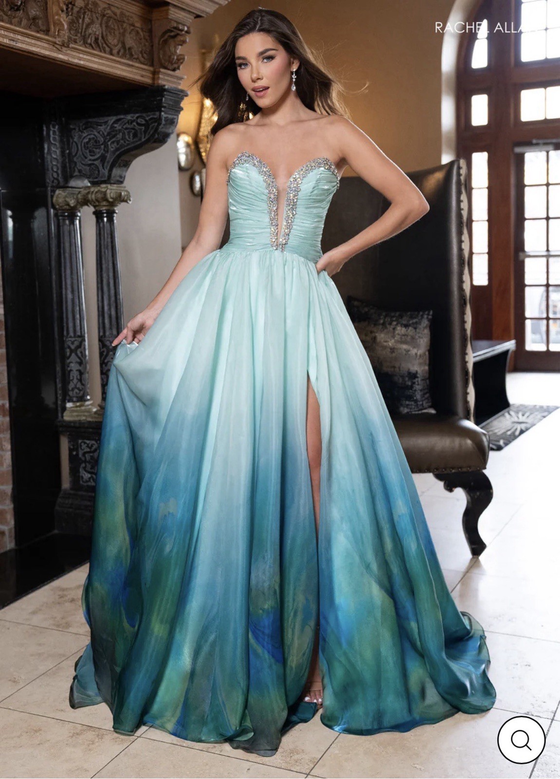 Rachel Allen Size 12 Strapless Mint Peacock Ballgown Prom Pageant Dress Rachel Allen Size 12 Strapless Mint Peacock Ballgown Prom Pageant Dress