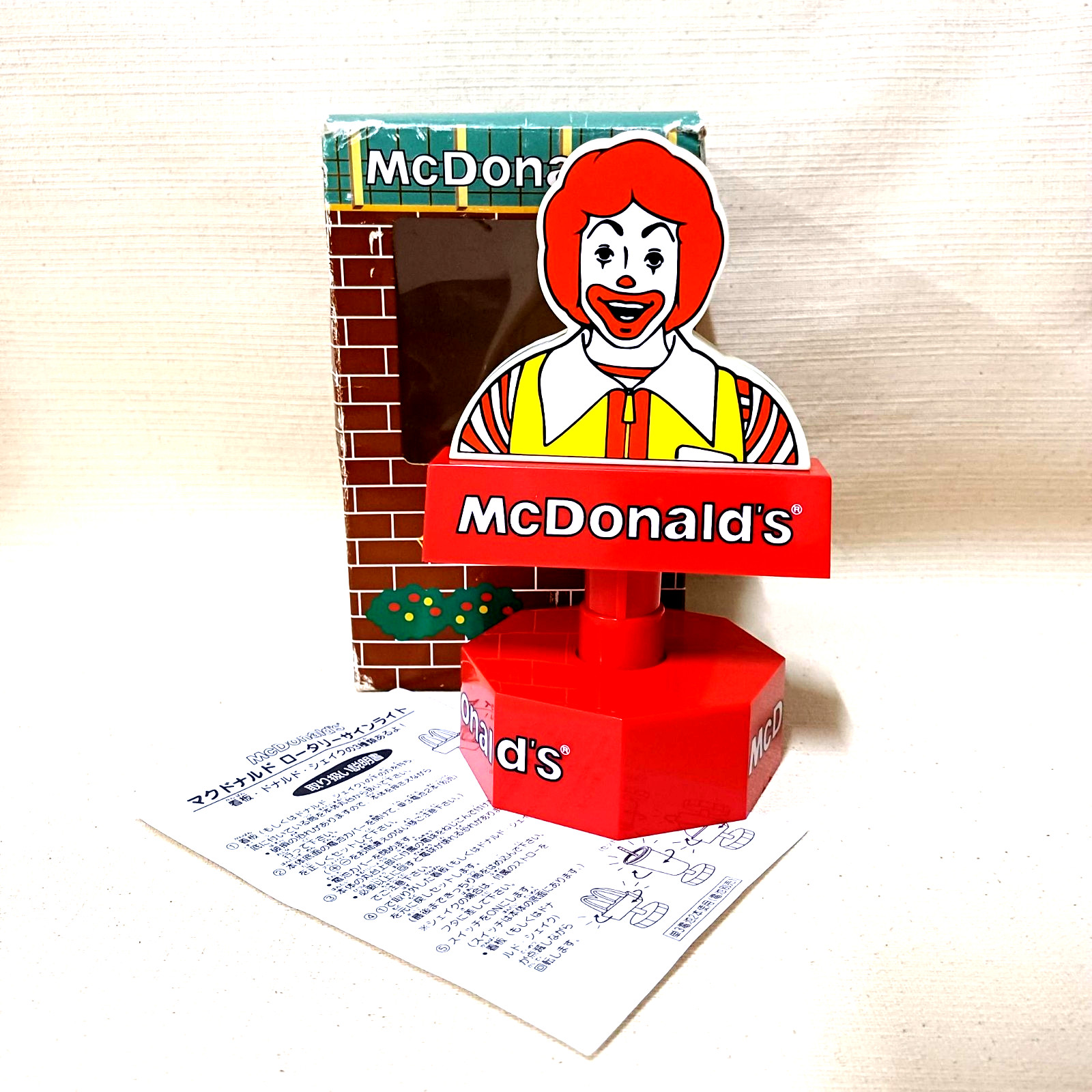 1998 McDonald\'s Ronald McDonald Rotary Sign Light System Service Japan Rare Box