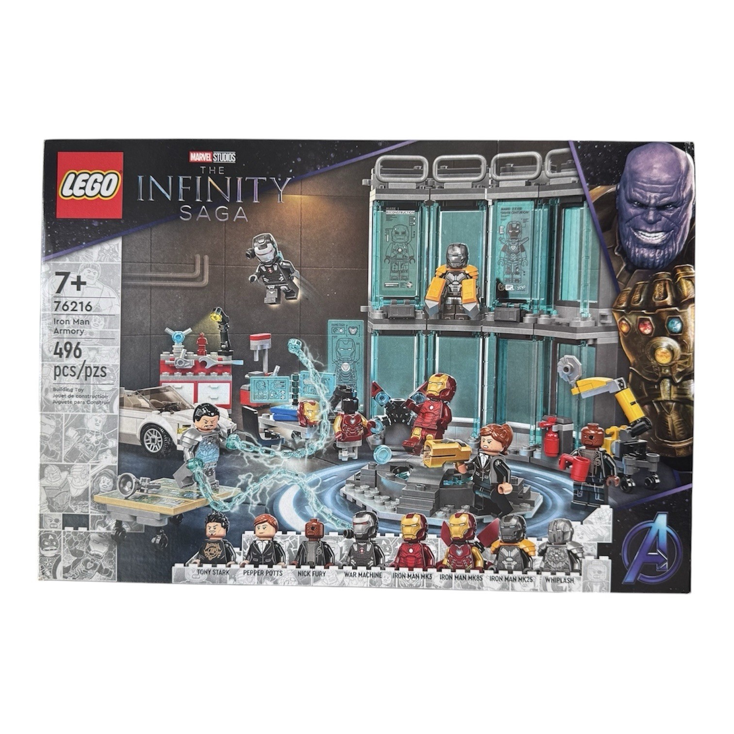 Lego 76216 IRON MAN ARMORY set whiplash Avengers hall of armor MK85 NEW