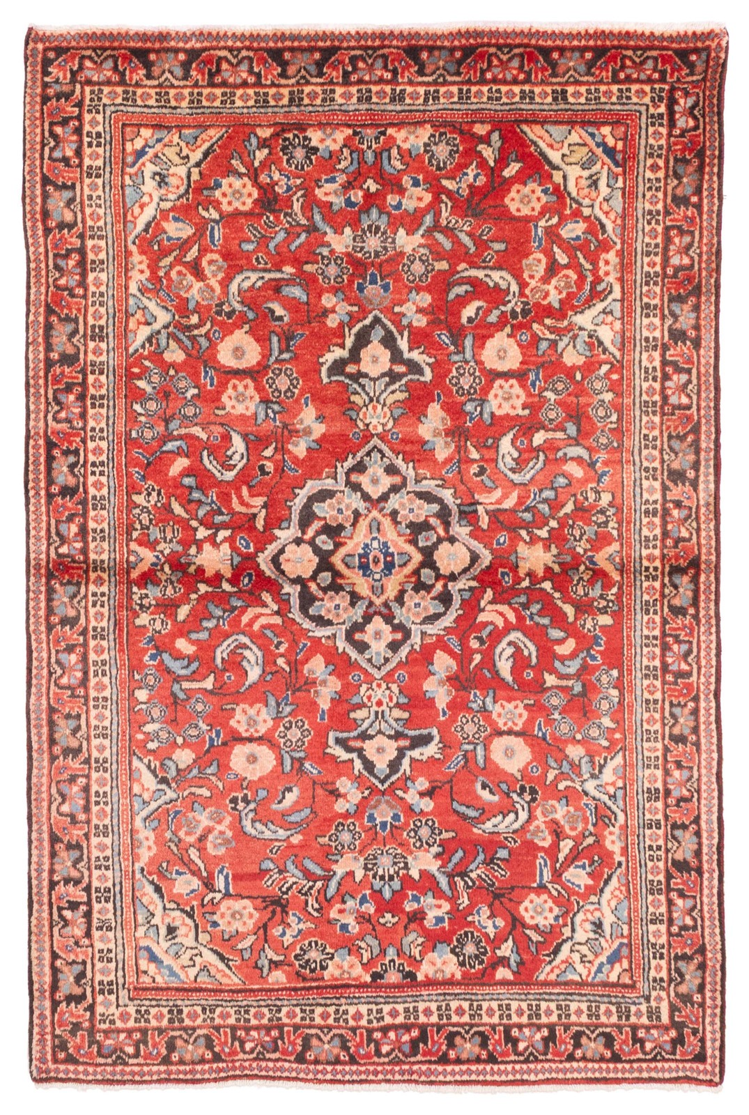 Vintage Traditional Hand-Knotted Area Rug 4'6