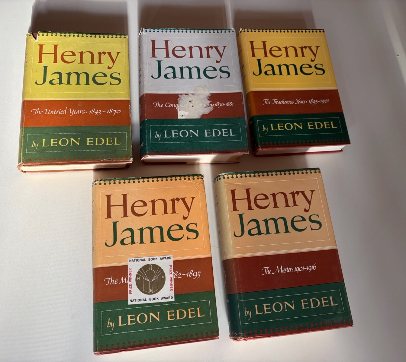 Fair Condition Henry James  5 Volume Set The Complete Biography Leon Edel HC DJ