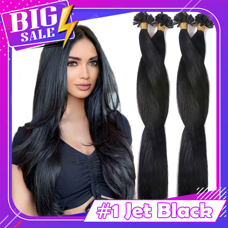 Pre-Bonded Keratin Fusion Nail U Tip 100%Remy Human Hair Extensions 50S-200S 8A*