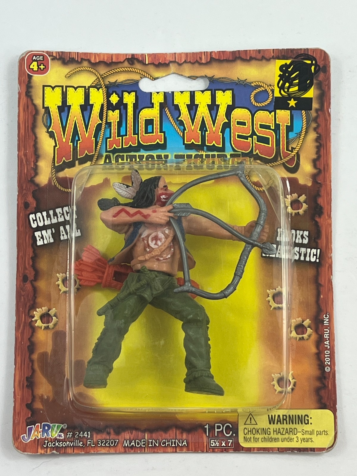 Ja-Ru Wild West Action Figure, Warrior Native American New In Package NOS  S4