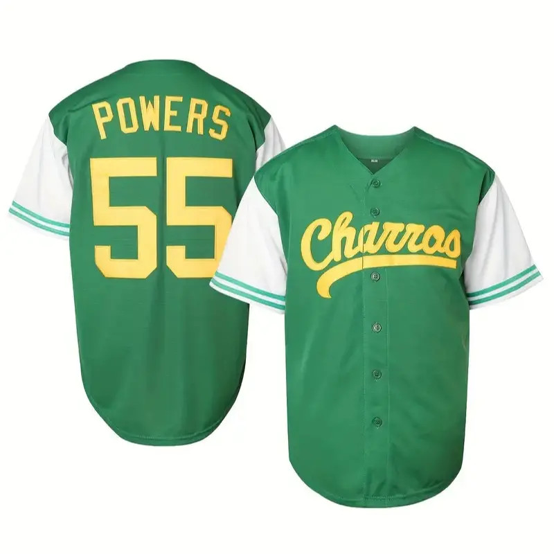 Green Men's Baseball Jerseys 55 Kenny Powers Eastbound & Down Charros Myrtle