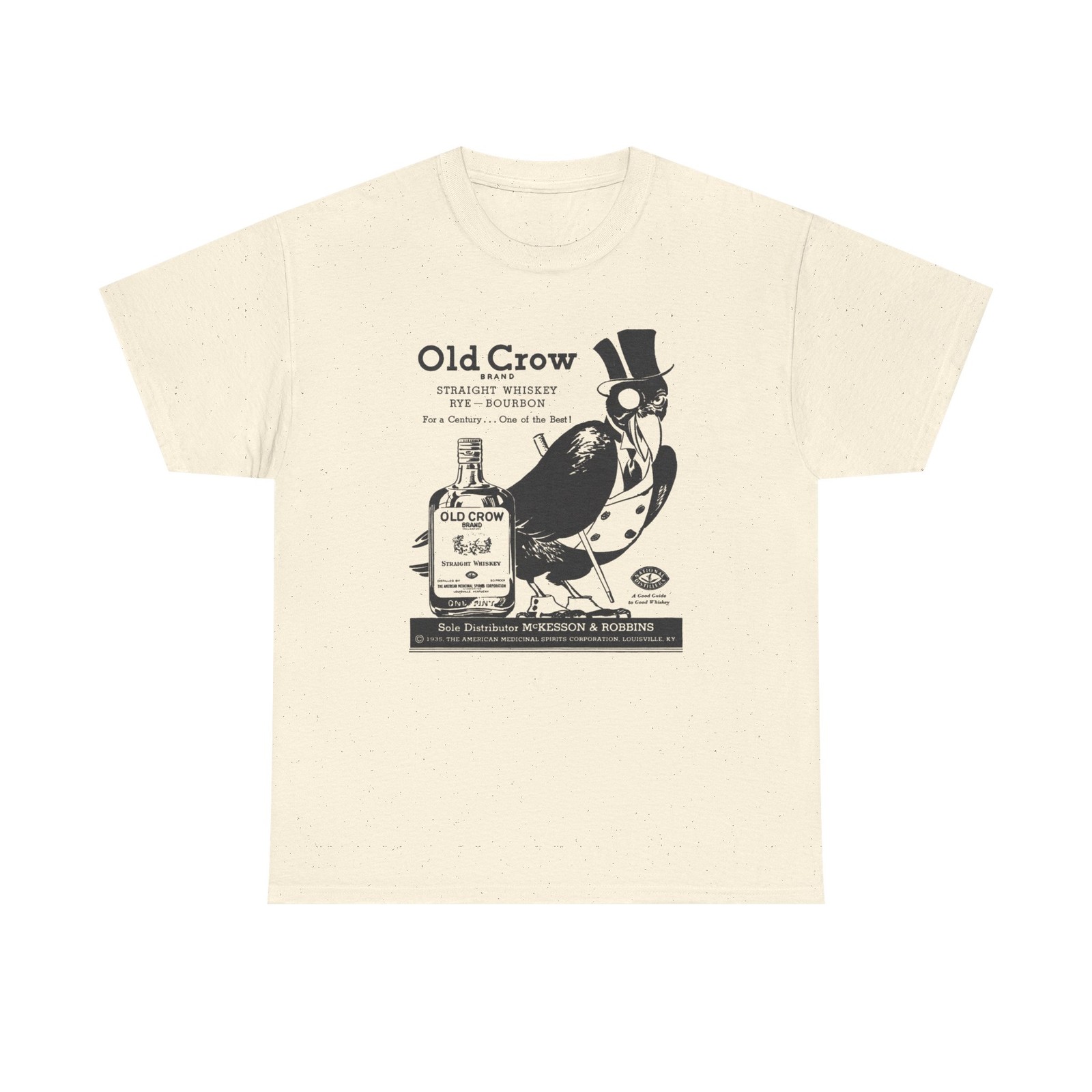 1935 Vintage Liquor Apparel Old Crow Bourbon Tee, Kentucky Whiskey Shirt, Retro
