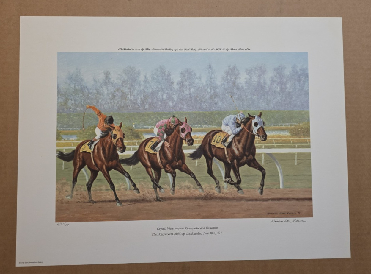 1978 Richard Stone Reeves Print, Crystal Water in Hollywood Gold Cup, 276/750