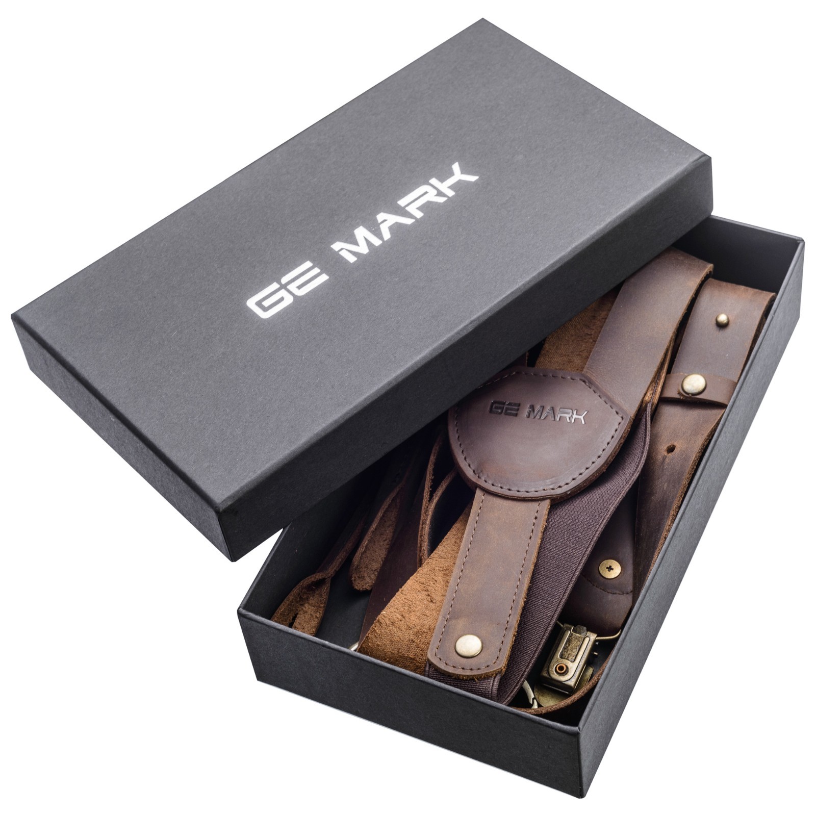 Leather Suspenders for Men and Women Best for Gift and Wedding Brown Leather Suspenders for Men and Women Best for Gift and Wedding Brown