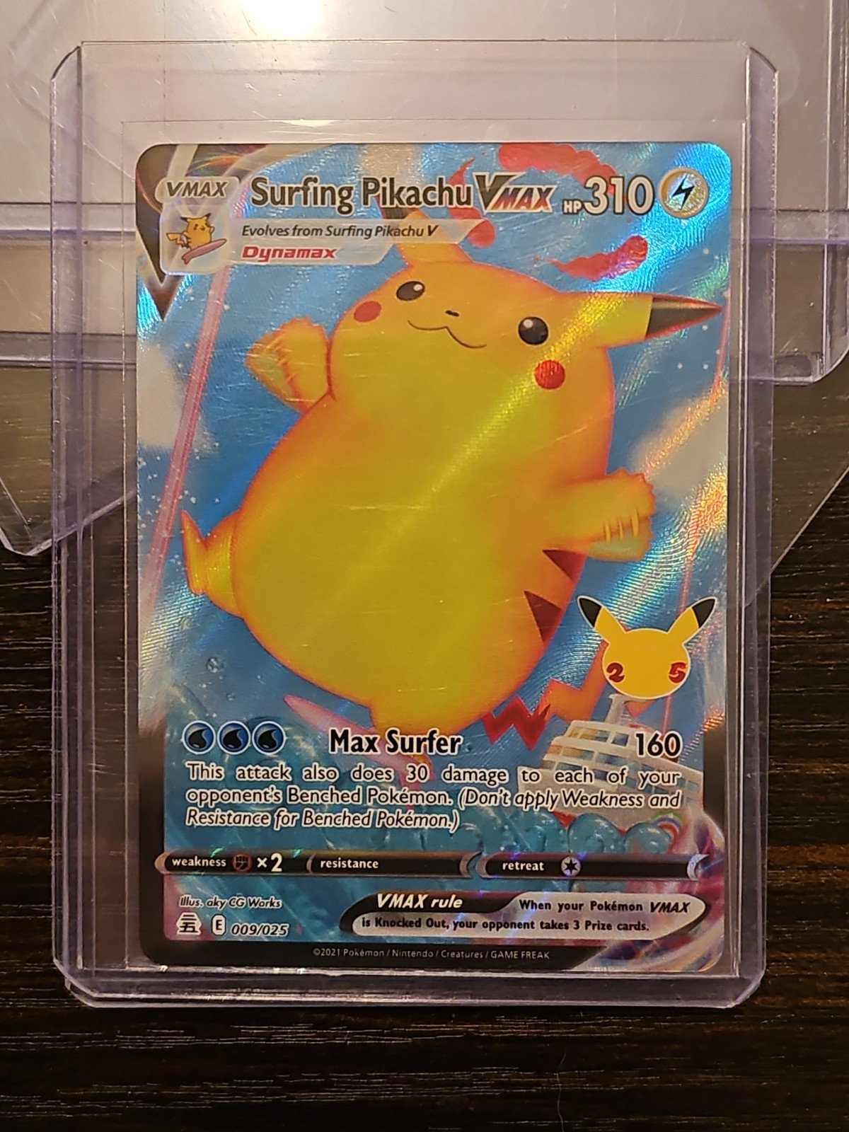 Pokemon 2021 Celebrations Surfing Pikachu VMAX #9/25