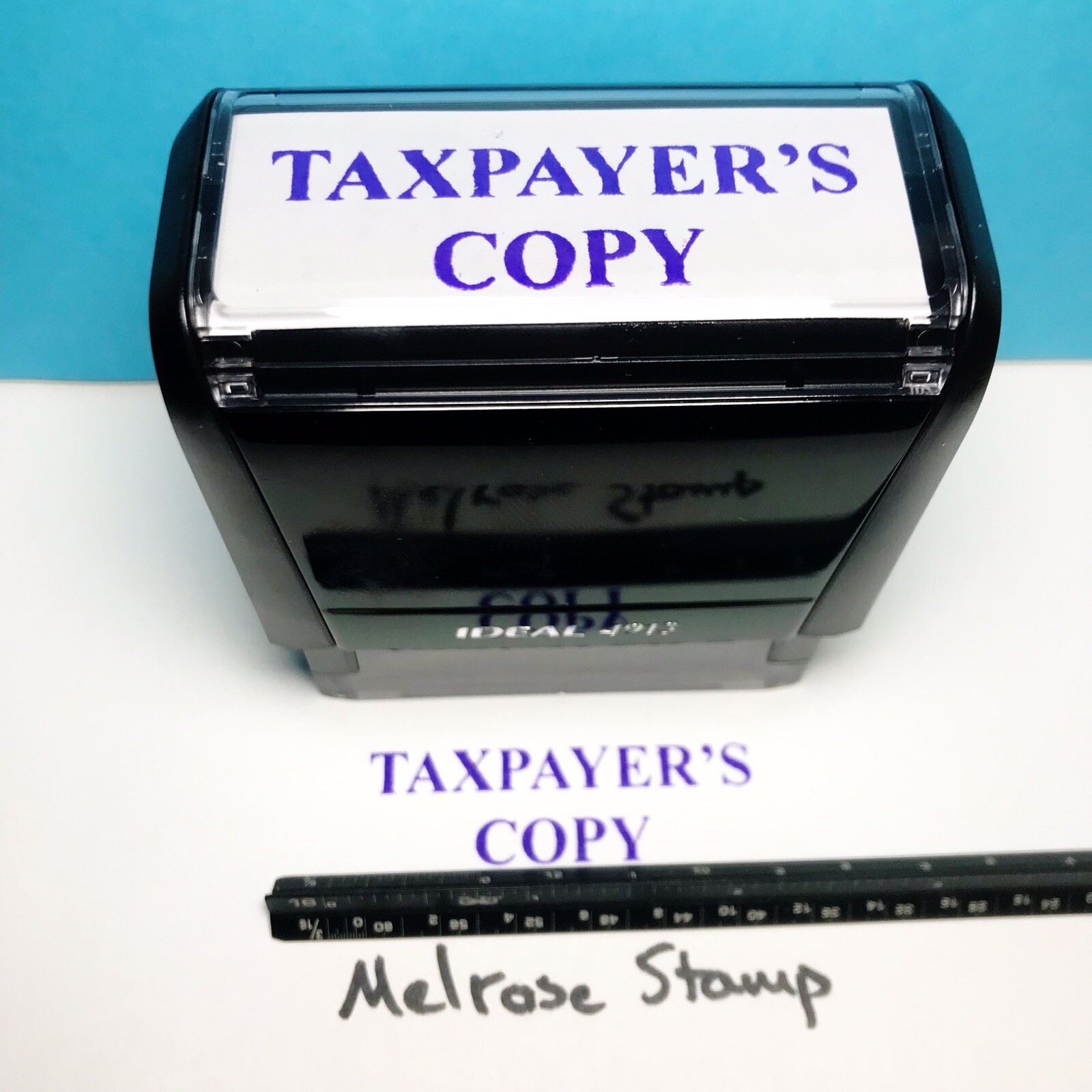Taxpayer’s Copy Rubber Stamp Purple Ink Self Inking Ideal 4913 Taxpayer’s Copy Rubber Stamp Purple Ink Self Inking Ideal 4913