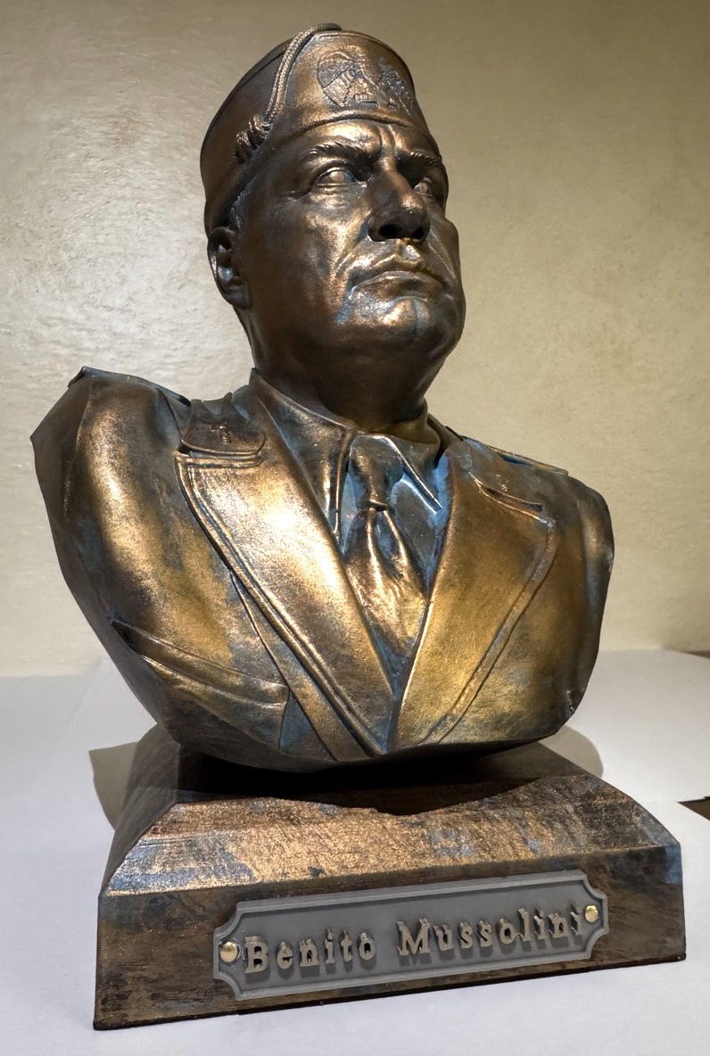 Duce Benito Mussolini Antique Bronze Effect Historical Bust