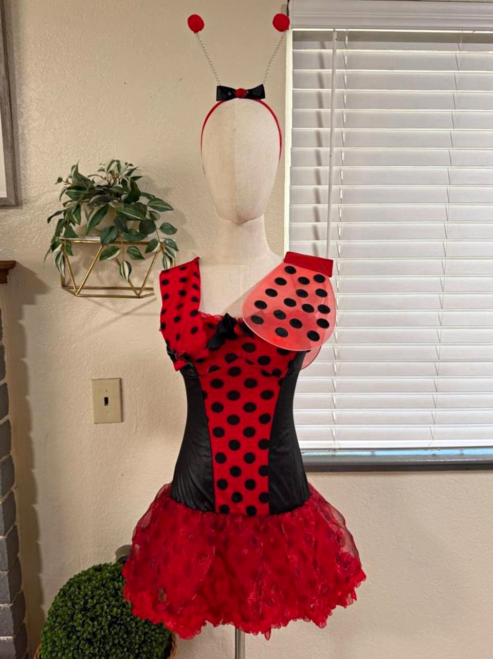 Vintage 2000s Y2K Red & Black Dreamgirl Ladybug Dress Halloween Costume Size S