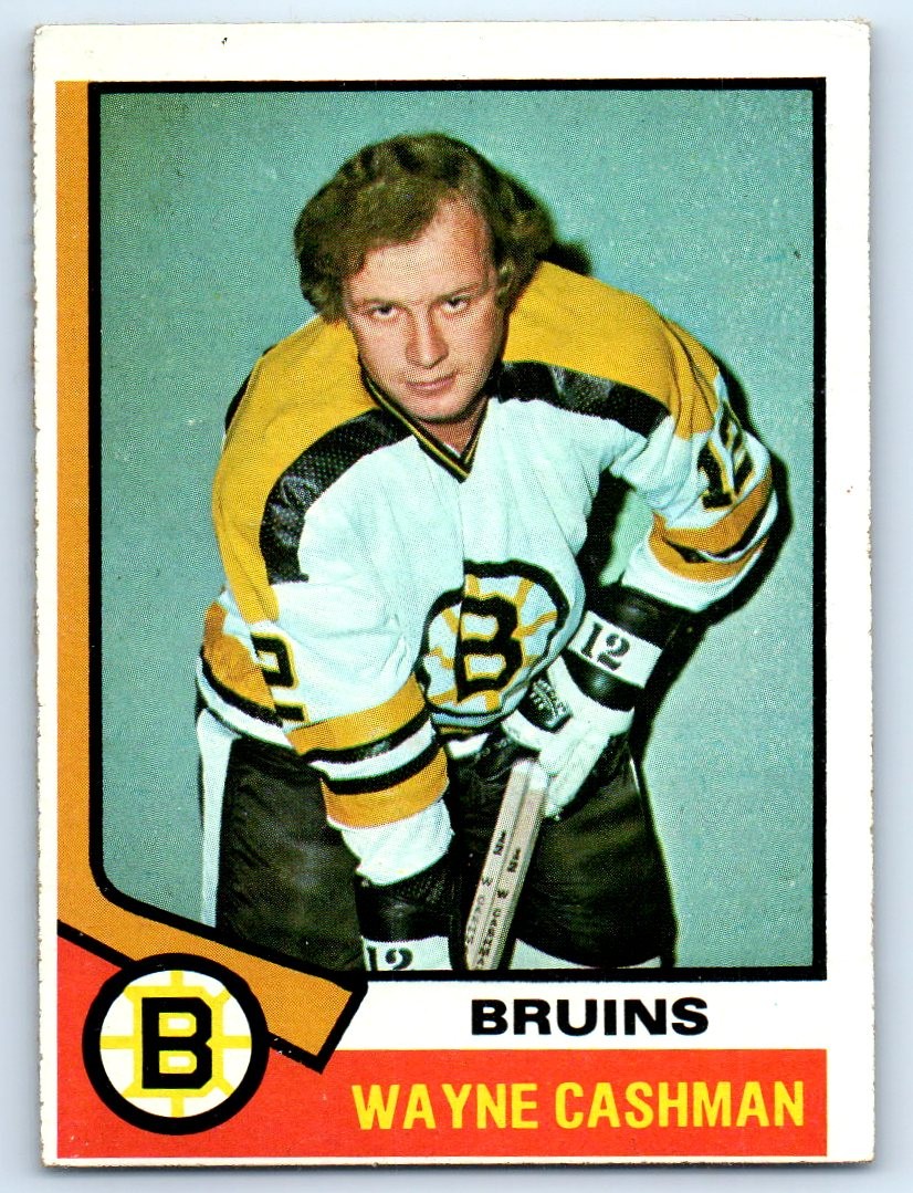 1974-75 Topps #206 Wayne Cashman Creases Boston Bruins