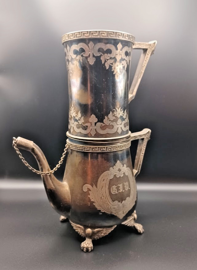 Antique Silver-Plated French 1800s Drip Coffee Tea Maker Biggin Rare Victorian Antique Silver-Plated French 1800s Drip Coffee Tea Maker Biggin Rare Victorian
