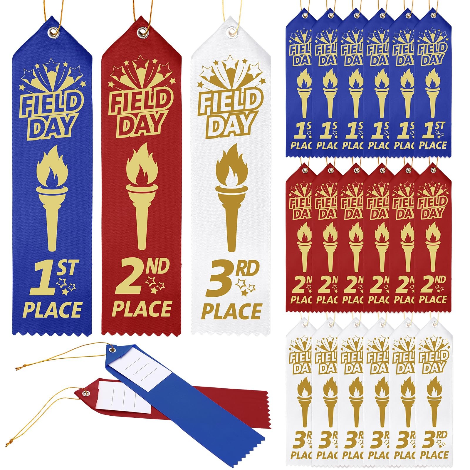 90 PCS Field Day Ribbons 1st 2nd 3rd Place 8x2 Inch Award Event Prizes
