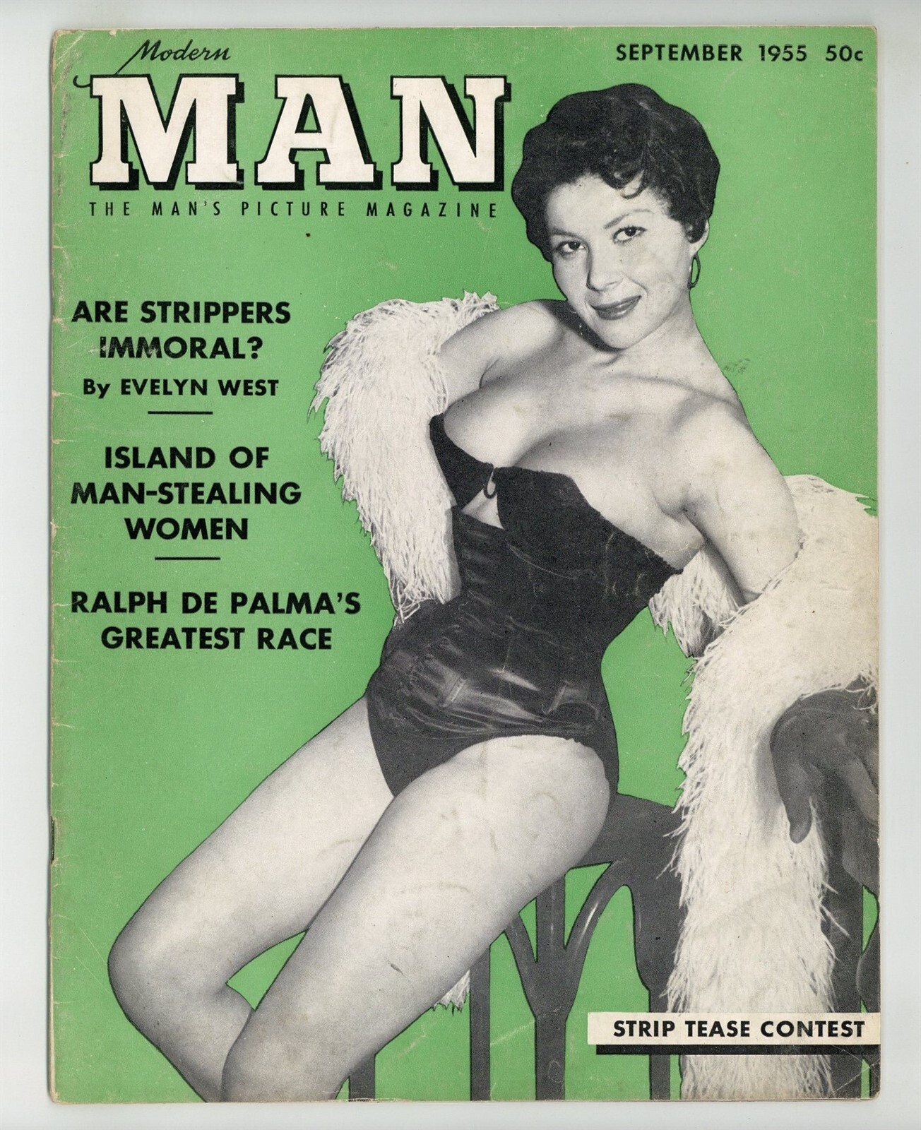 Modern Man 1955 Renee Lovelle, Evelyn West 52pgs Pinup Magazine M35776 Modern Man 1955 Renee Lovelle, Evelyn West 52pgs Pinup Magazine M35776