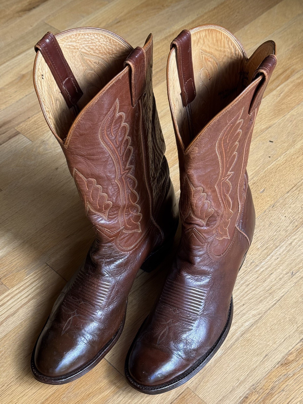Tony Lama Vtg El Paso USA Gold Label Cowboy Western Boots Mens 11.5 B Narrow