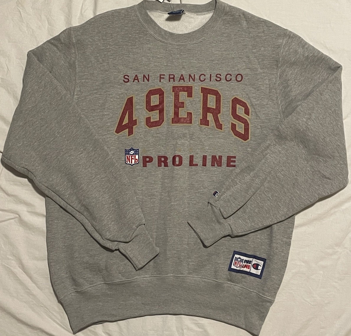 Vintage Champion Proline SAN FRANCISCO 49ERS XL Crewneck Sweatshirt Gray NWT Vintage Champion Proline SAN FRANCISCO 49ERS XL Crewneck Sweatshirt Gray NWT