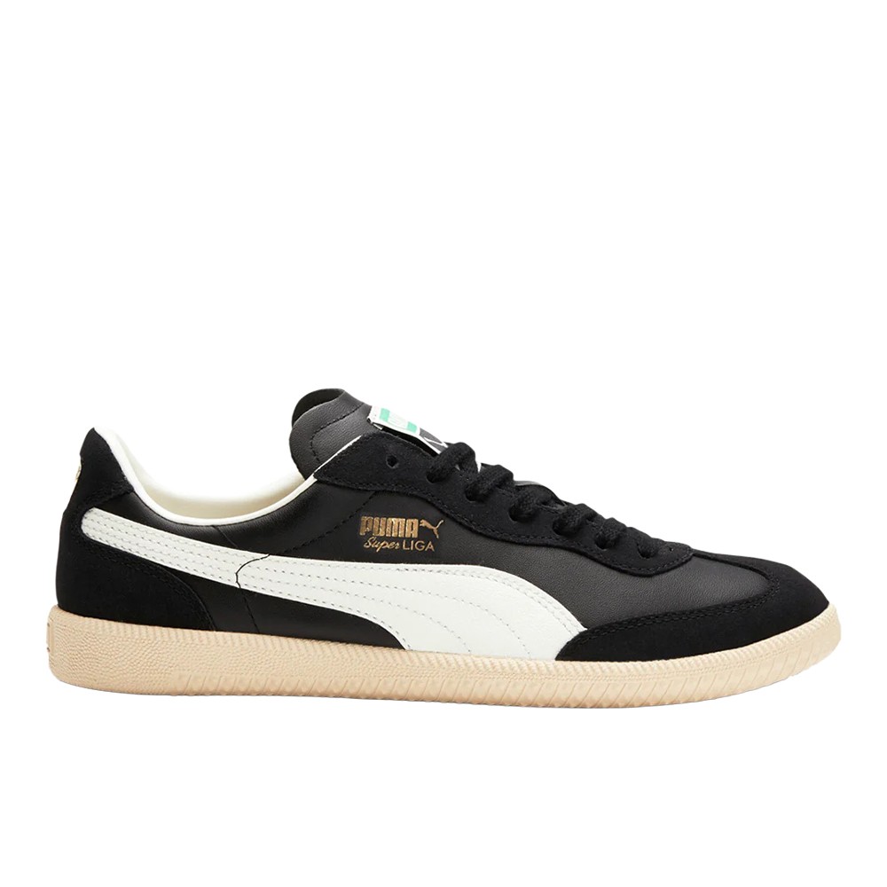 PUMA Super Liga Og Retro Lace Up  Mens Black, White Sneakers Casual Shoes 356999