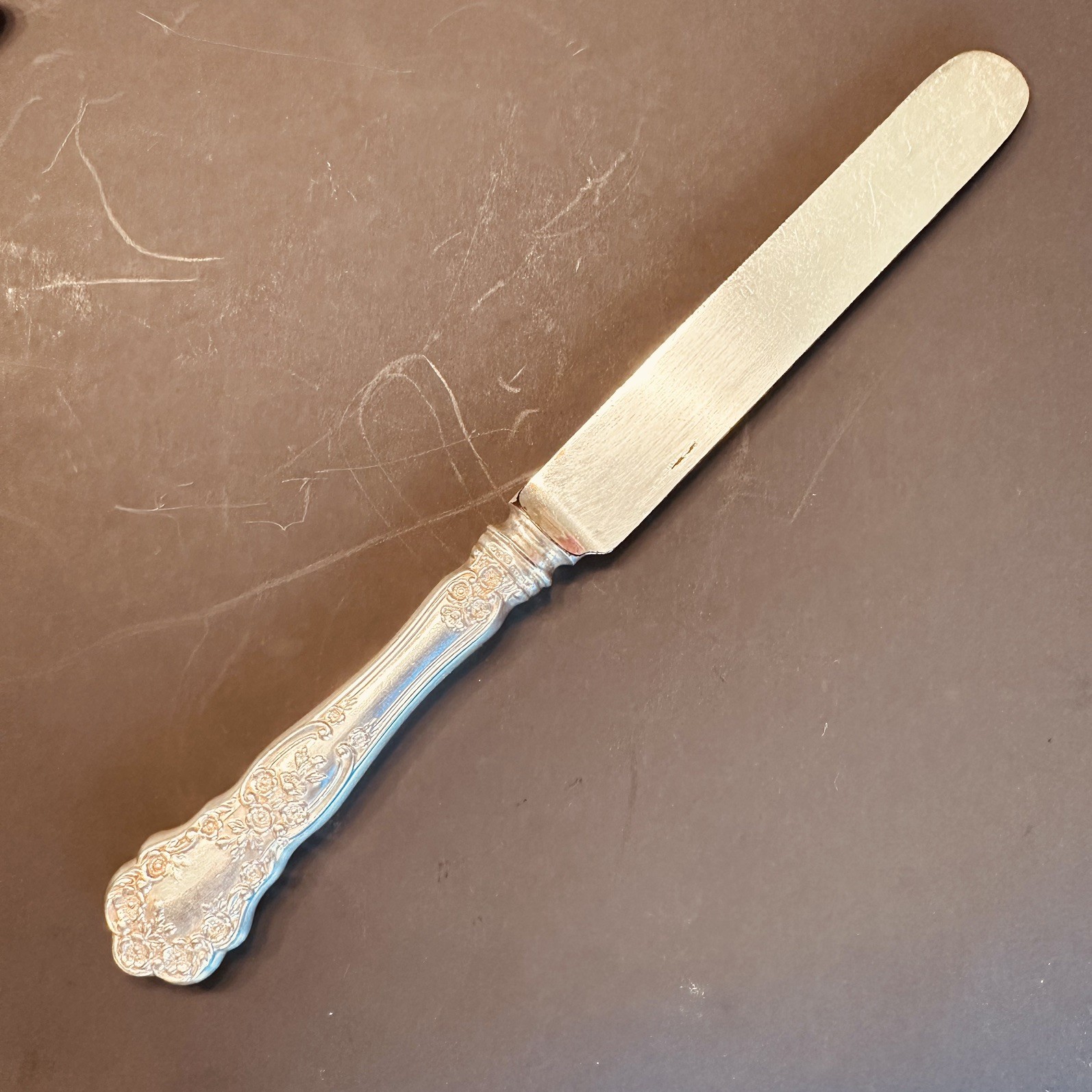 Antique Gorham BUTTERCUP Sterling Silver 8.5” Luncheon Knife Blunt Blade 1899