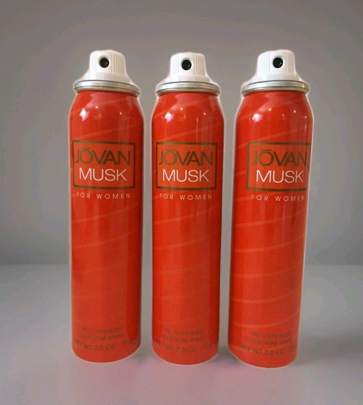 3x Jovan Musk for Women 2.5oz Body Spray – NEW Missing Caps – 