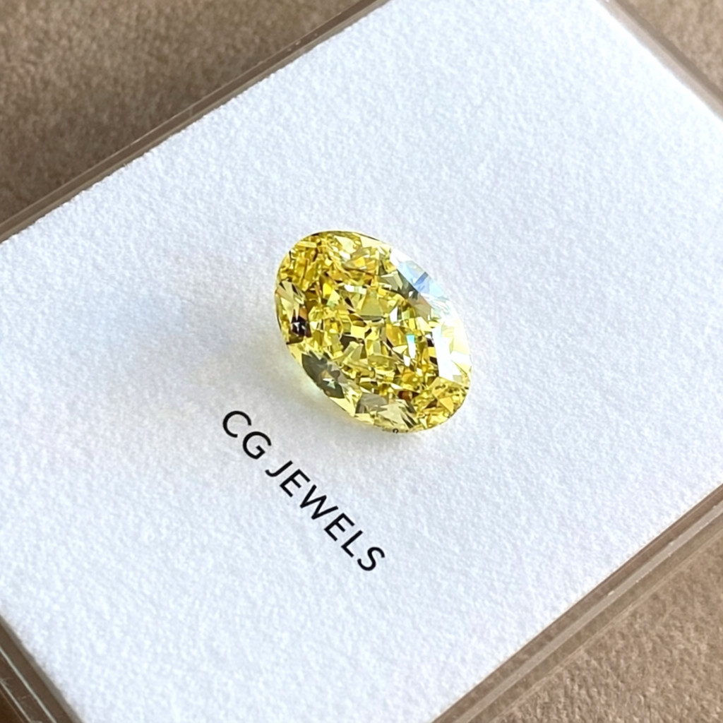 2 Ct fancy yellow color Oval Cut VVS1 Diamond Premium Quality Loose Gemstone
