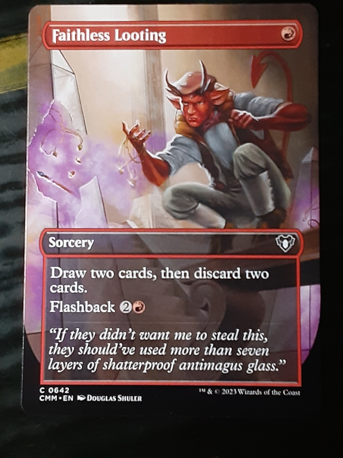 Faithless Looting Borderless , Commander Masters , NM , MTG ,FREE SHIPPING Faithless Looting Borderless , Commander Masters , NM , MTG ,FREE SHIPPING
