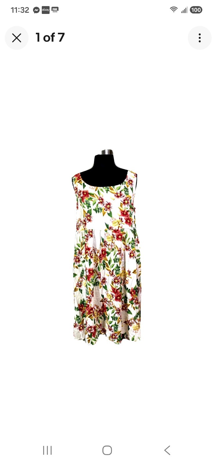 NWT Suzanne Betro Floral Empire Waist Dress Womens XL Double Scoop Neck
