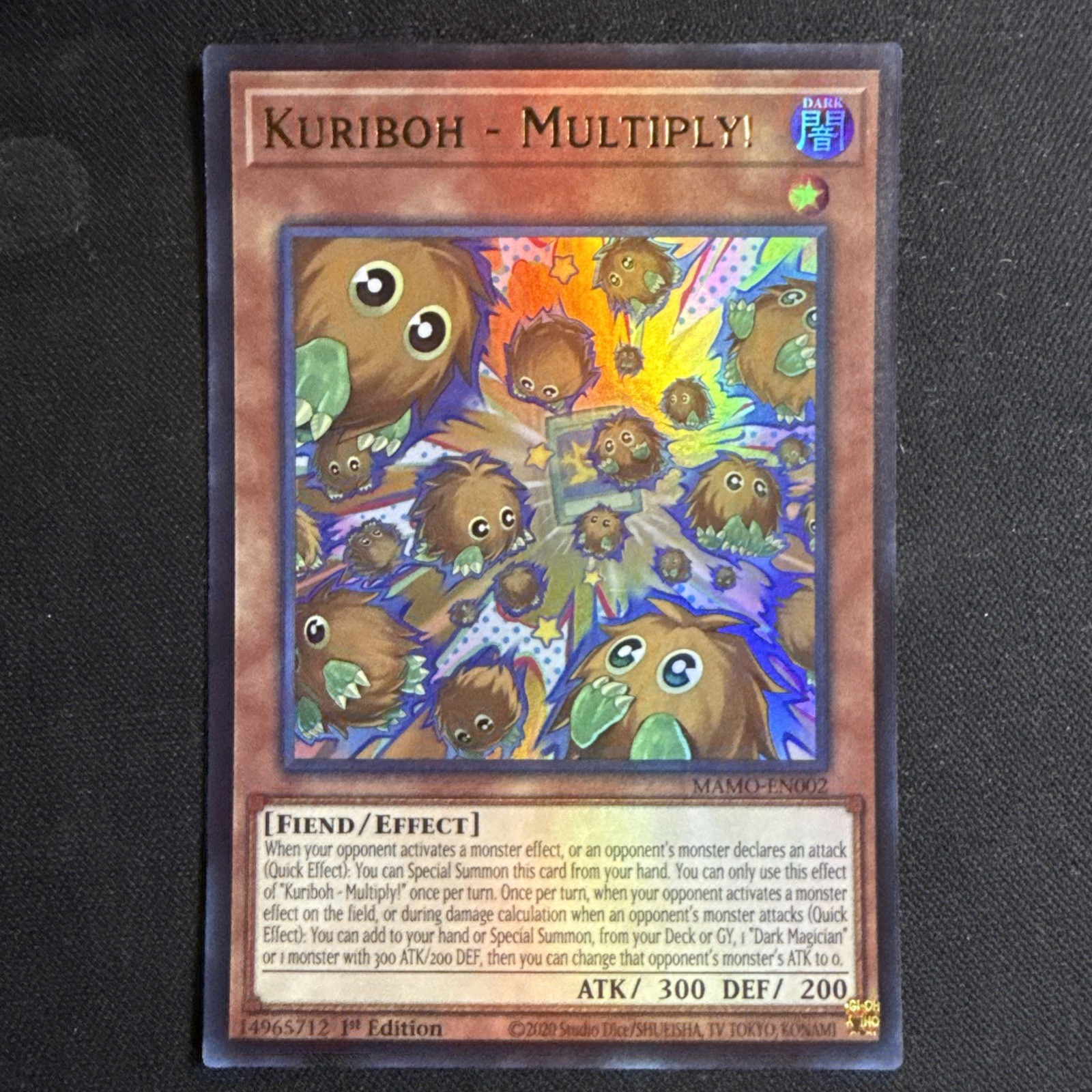 Yugioh Kuriboh Multiply MAMO-EN002 Ultra Rare 1st Edition NM Yugioh Kuriboh Multiply MAMO-EN002 Ultra Rare 1st Edition NM