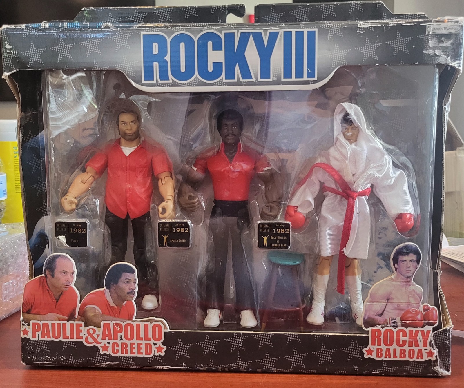 Rocky III Boxed Paulie Apollo Creed Rocky Figure Set Stool