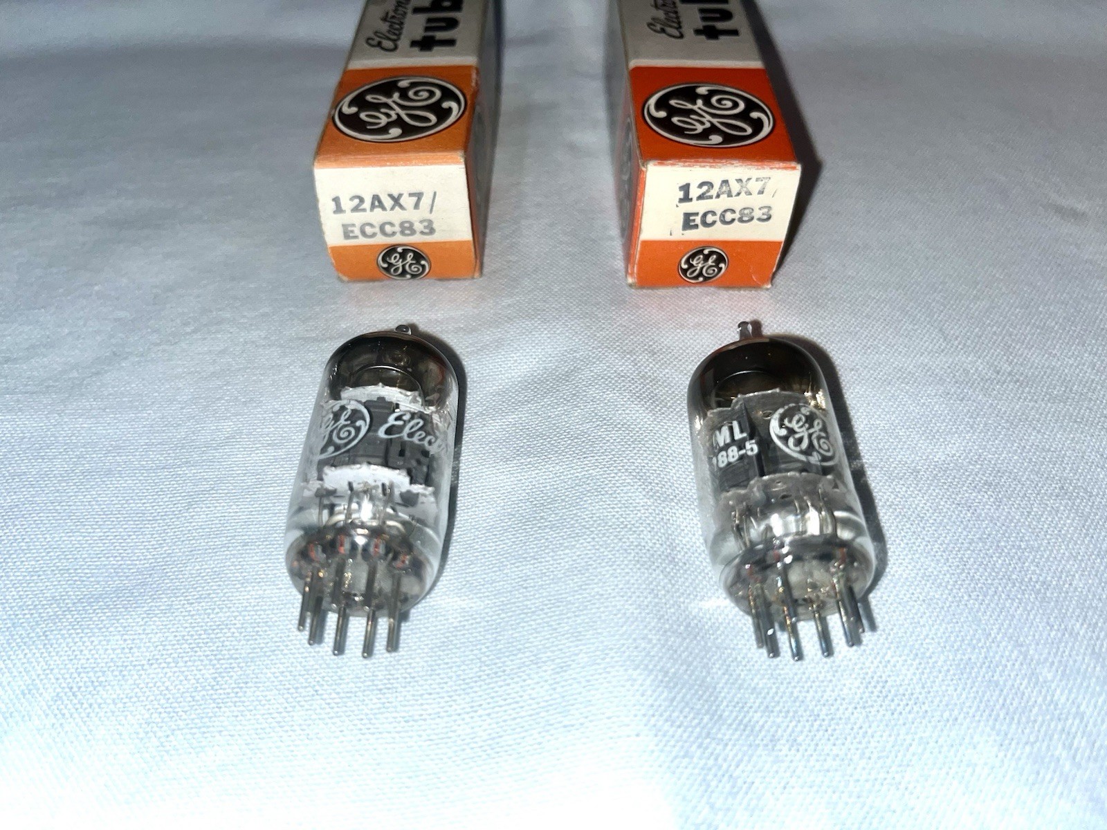 Matched Pair GE 12AX7 ECC83 Tubes 1960’s NEW NOS NIB