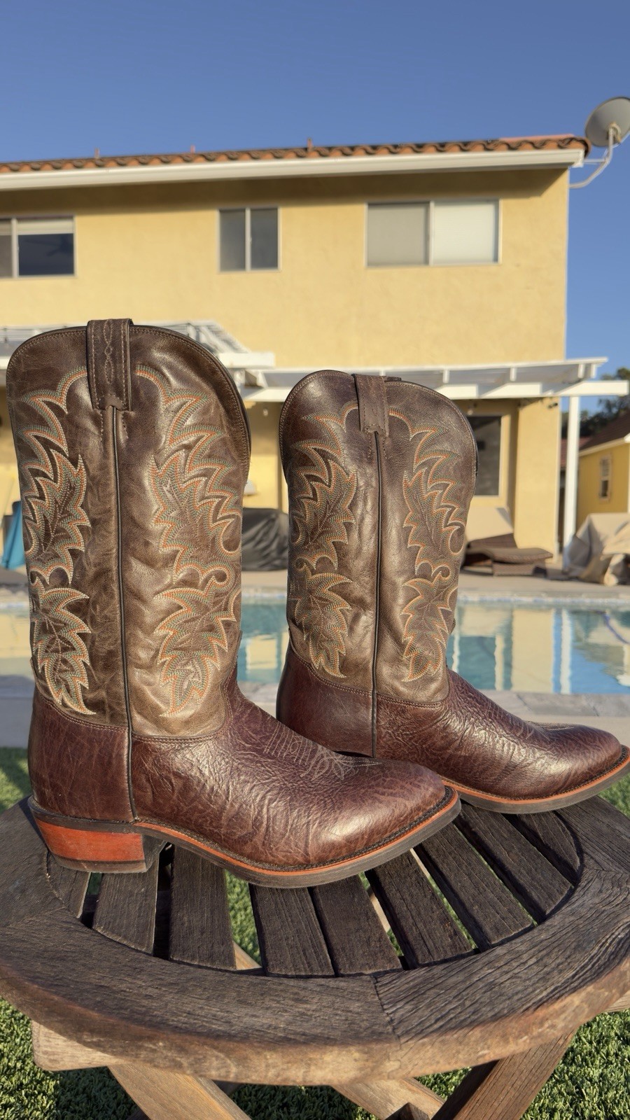 Lama Krauss Brown Western Cowboy Boots 11.5 EE