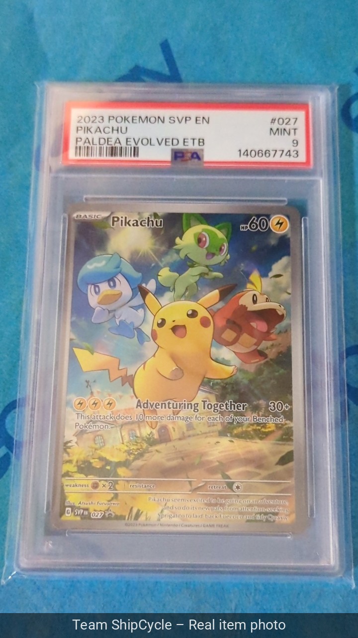 Pikachu 2023 Pokemon SVP Paldea Evolved ETB PROMO 027 PSA 9 GEM MINT