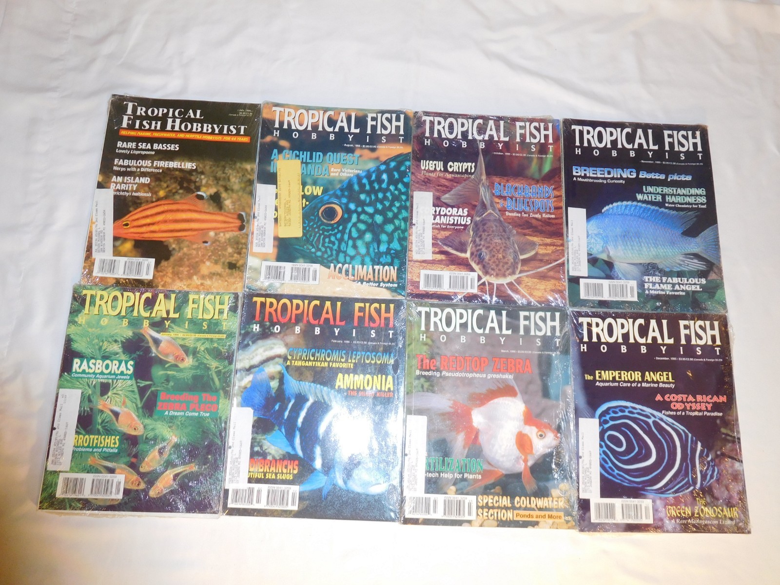 8 Vintage 1995-96 New & Sealed Tropical Fish Hobbyist Magazine Lot 8 Vintage 1995-96 New & Sealed Tropical Fish Hobbyist Magazine Lot
