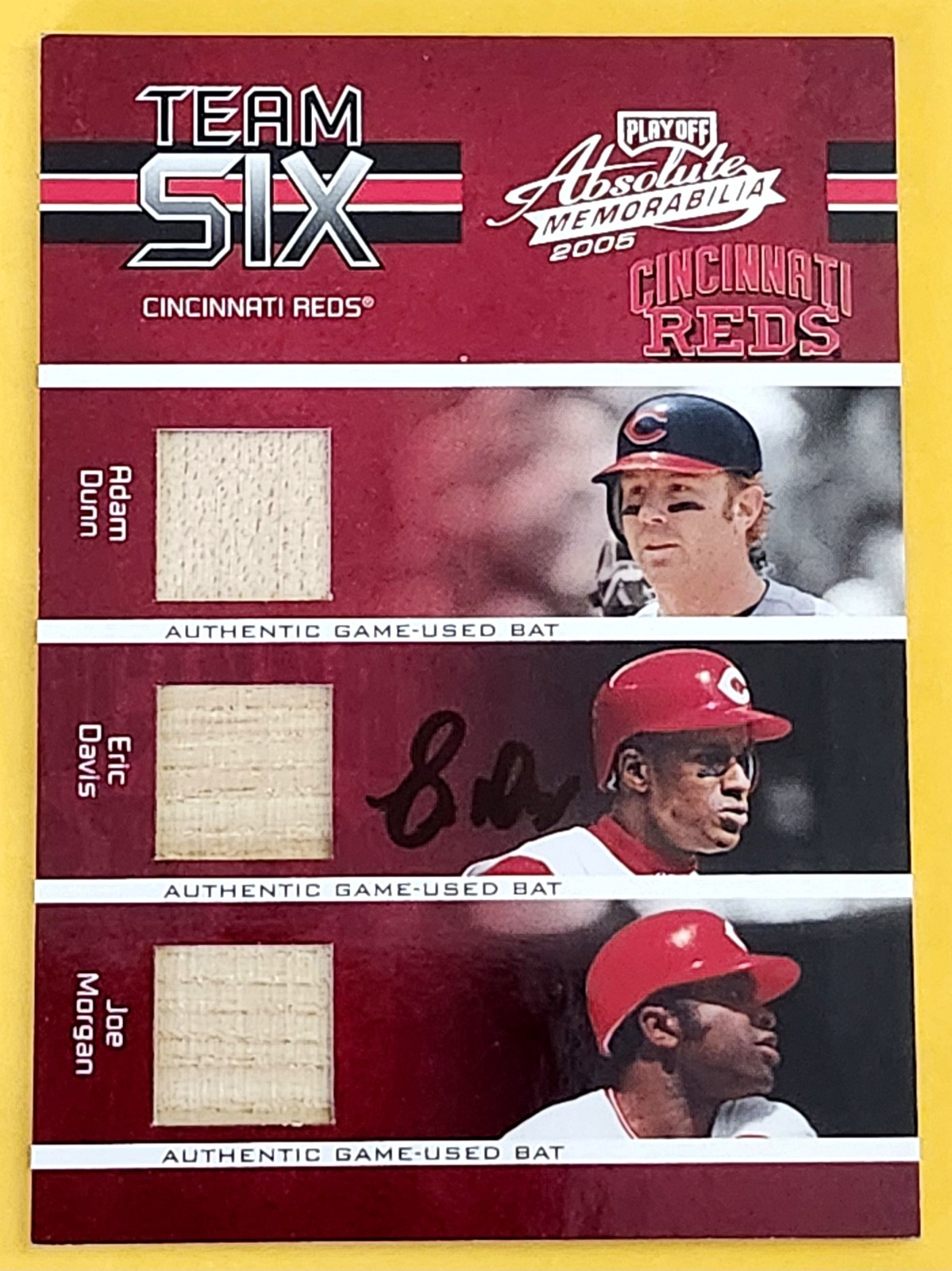 2005 Absolute Team 6 JOE MORGAN ERIC DAVIS DUNN O\'NEIL PENA ENCARNACION GU Reds 2005 Absolute Team 6 JOE MORGAN ERIC DAVIS DUNN O\'NEIL PENA ENCARNACION GU Reds