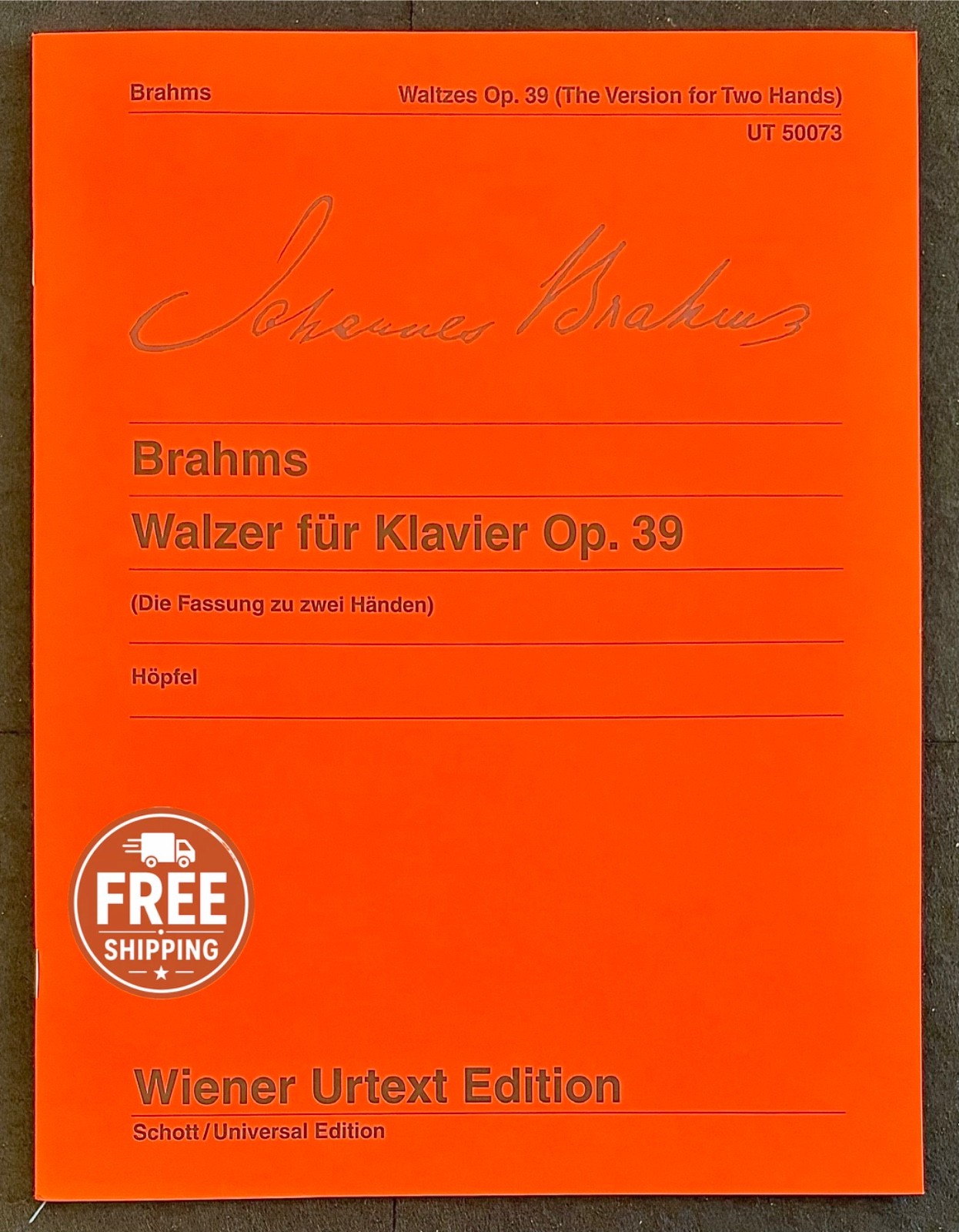 Brahms Waltzes Op. 39 Piano Sheet Music Wiener Urtext Edition UT 50073