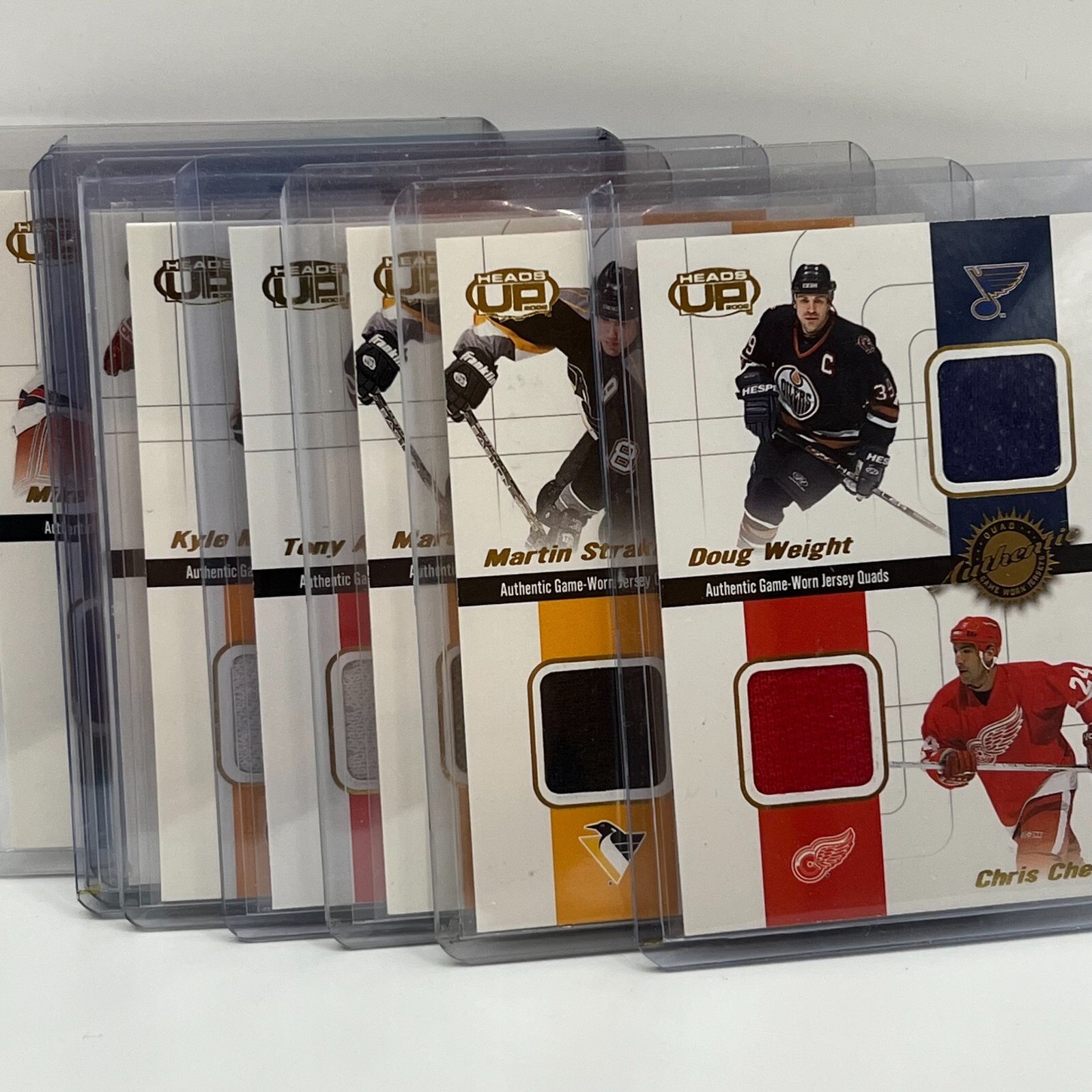 2001-02 Pacific Heads-Up Quad Jerseys Pick One Complete your Set 2001-02 Pacific Heads-Up Quad Jerseys Pick One Complete your Set